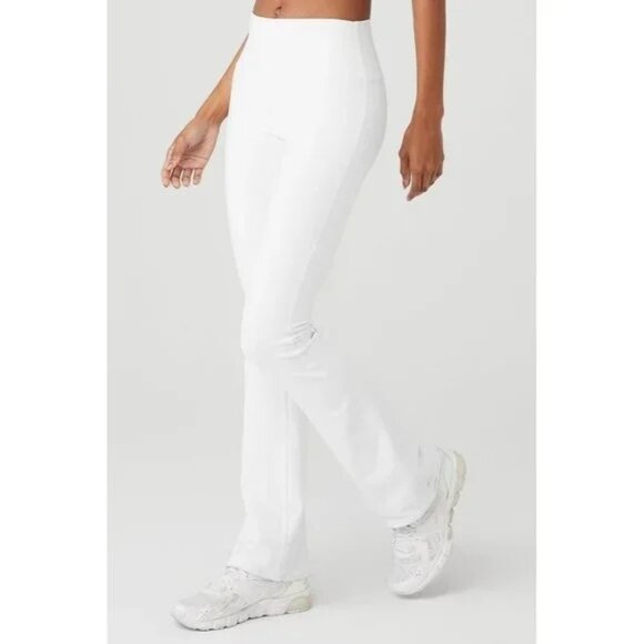 ALO Yoga Airbrush High-Waist Bootcut Leggings White Full Length size Medium - Picture 1 of 14